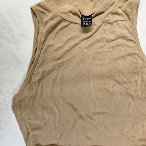 SHEIN Nude High-Neck Crop Tank Top. Size Medium